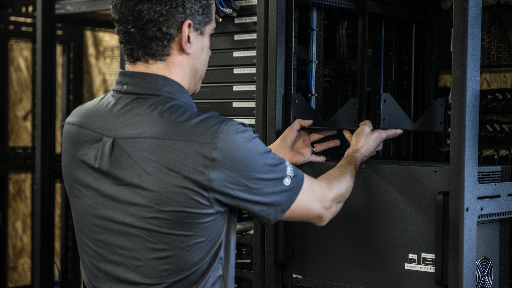 Rack installation in progress.