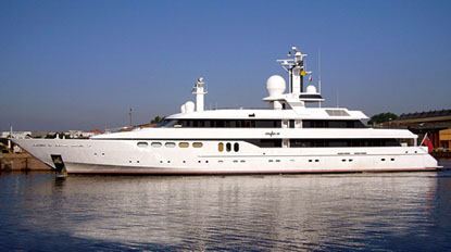 M/Y Mylin IV, superyacht photographed at sea
